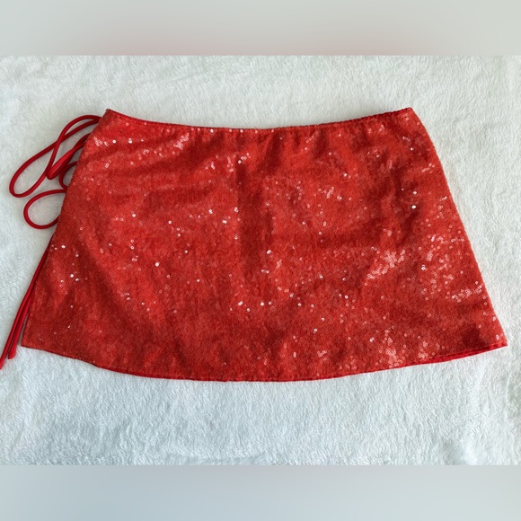 Sequin Wrap Mini Skirt | Tie-Side | Coachella Ibiza Festival Vibes - Picture 5 of 7